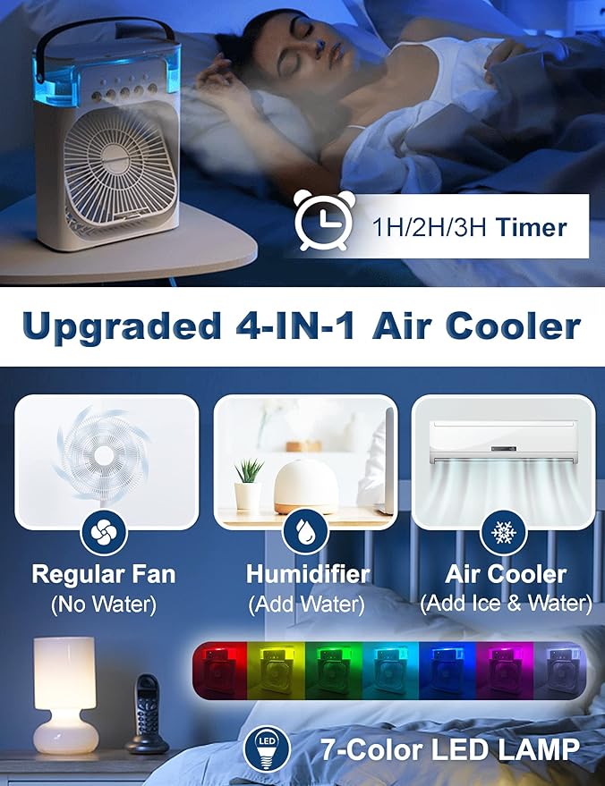 MINI VENTILADOR DE AIRE CON HUMIFICADOR