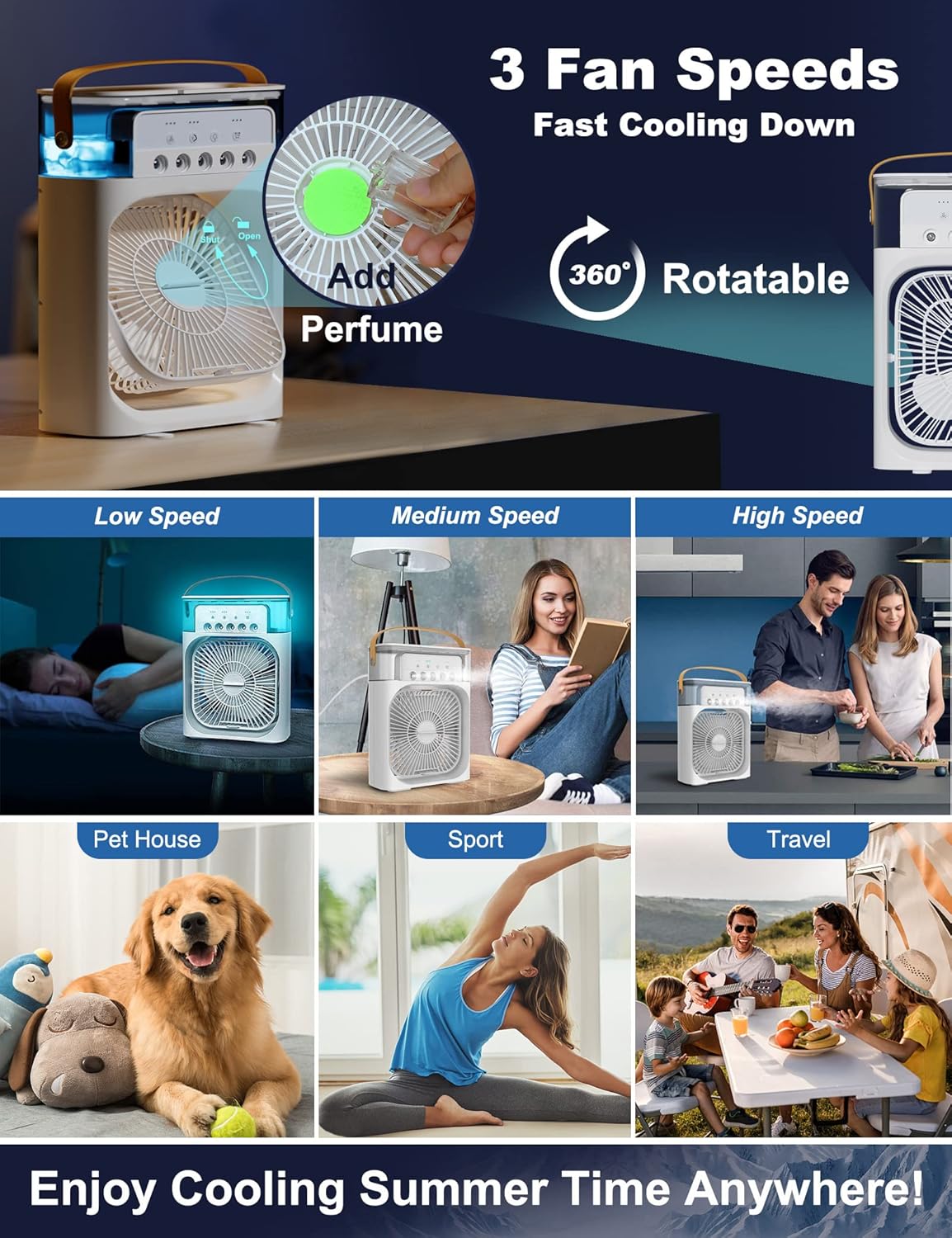 MINI VENTILADOR DE AIRE CON HUMIFICADOR